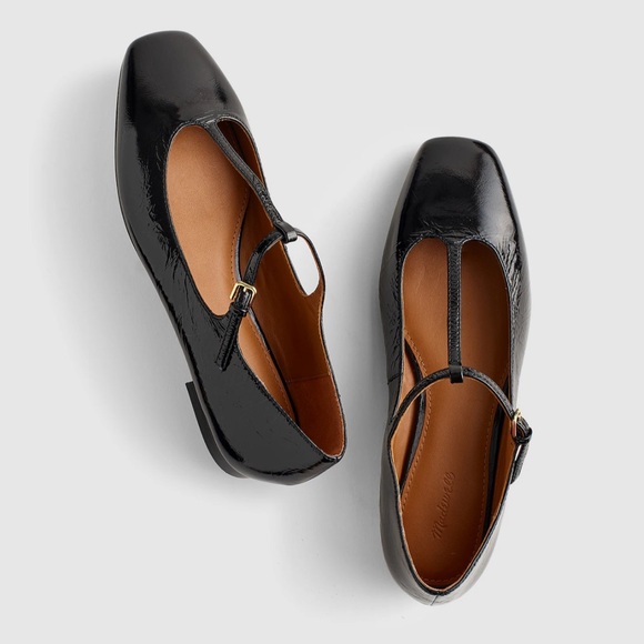 Madewell Shoes - Madewell Mylie T-Strap Flats Black NWT